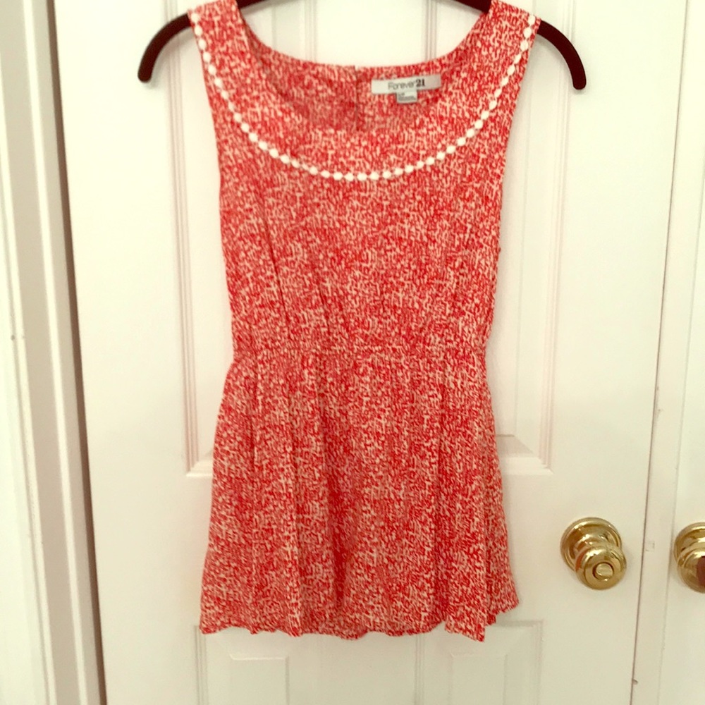 Orange and white summer blouse